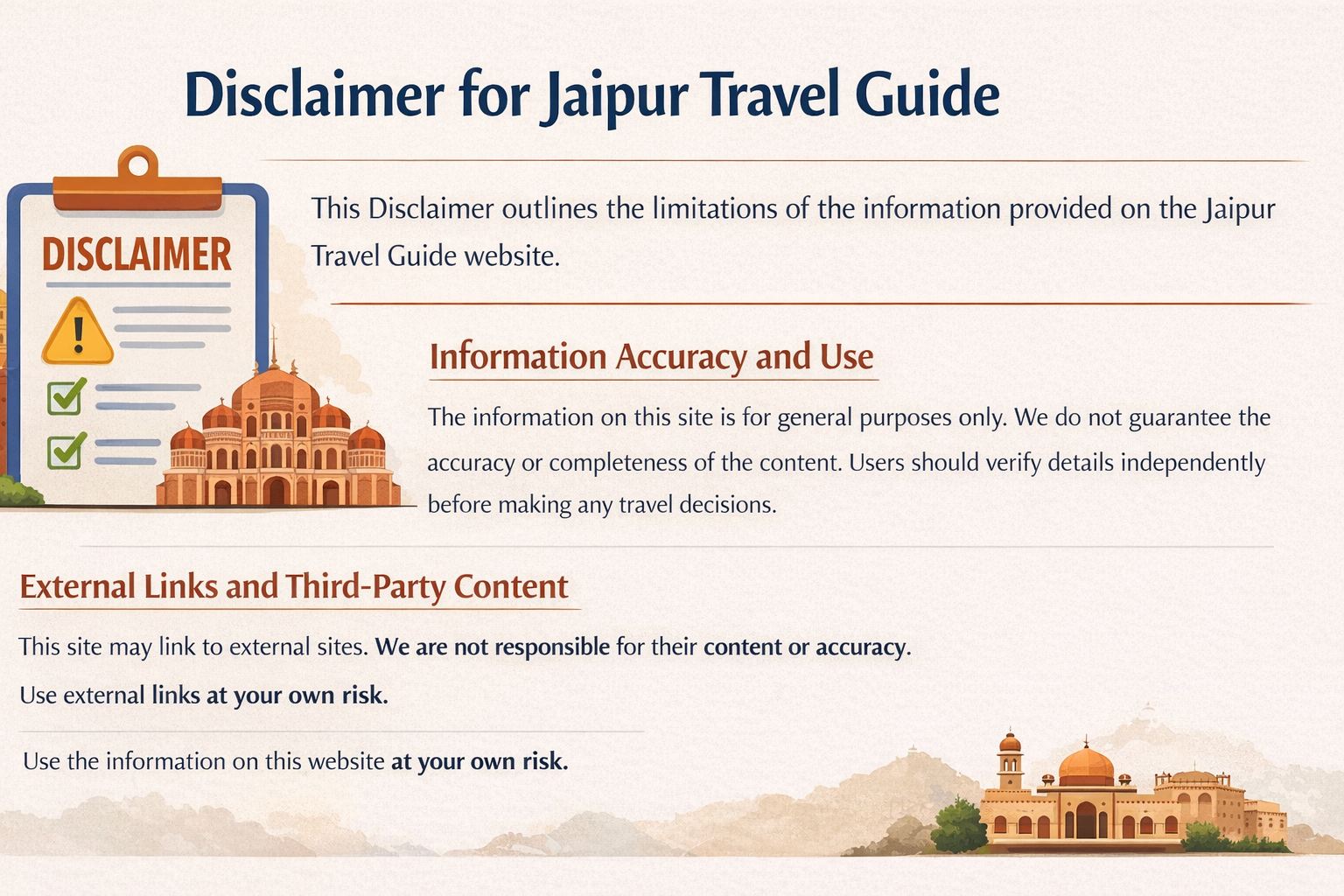 Disclaimer Jaipur Travel Guide