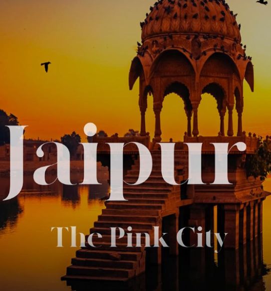 Historic sandstone architecture and streets of Jaipur, the Pink City